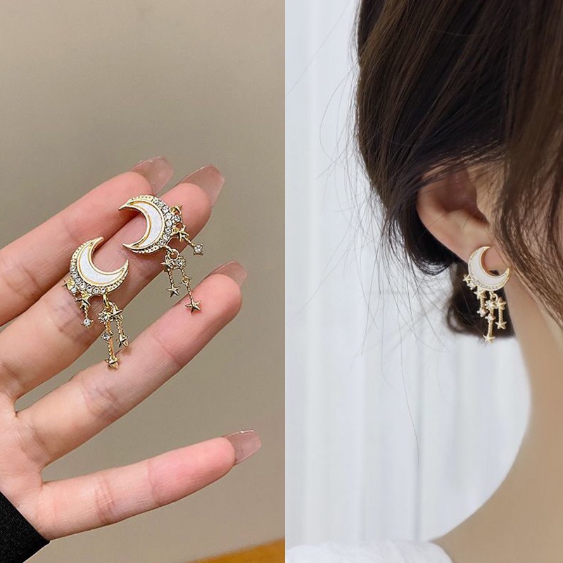 Bông Tai Hình Mặt Trăng Ngôi Sao Thời Trang Âu Mỹ Cho Nữ dreamdiary