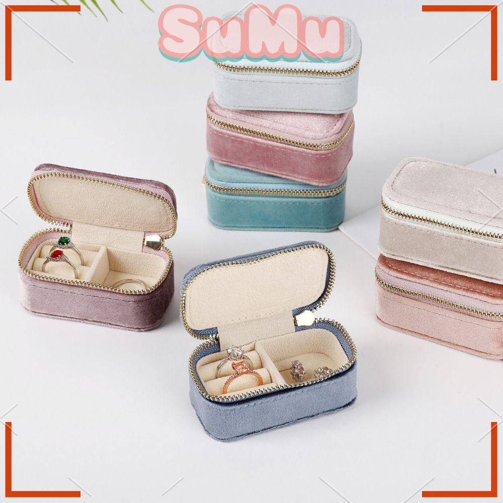 Hộp Đựng Trang Sức Mini Bằng Nhung Thiết Kế Đơn Giản Ốp