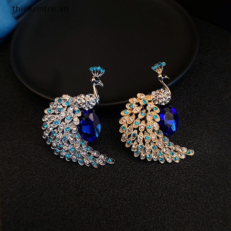 Ghim Cài Áo Hình Con Công Đính Đá Thời Trang Cho Nữ