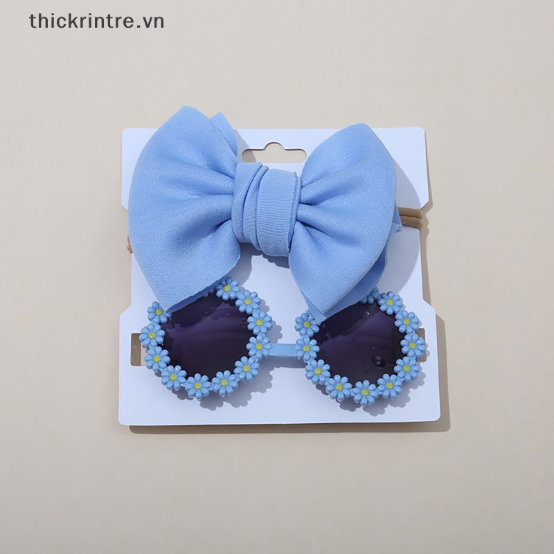 Kính Mát Gọng Tròn Họa Tiết Hoa Phong Cách Bohemia Cho Bé