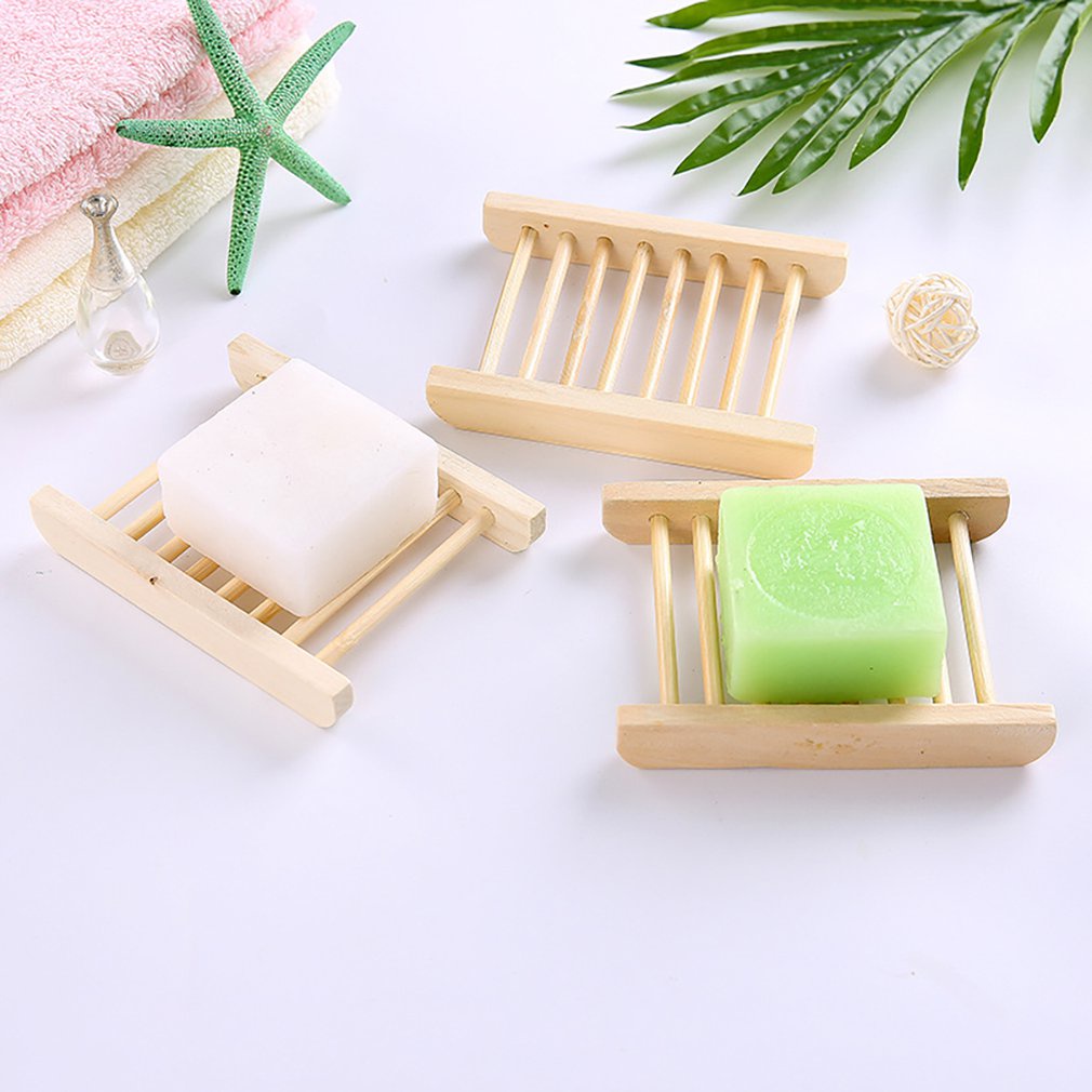 =Christmas=Soap Dishes Portable Natural Wood Soap Tray Holder Dish Storage Organizer