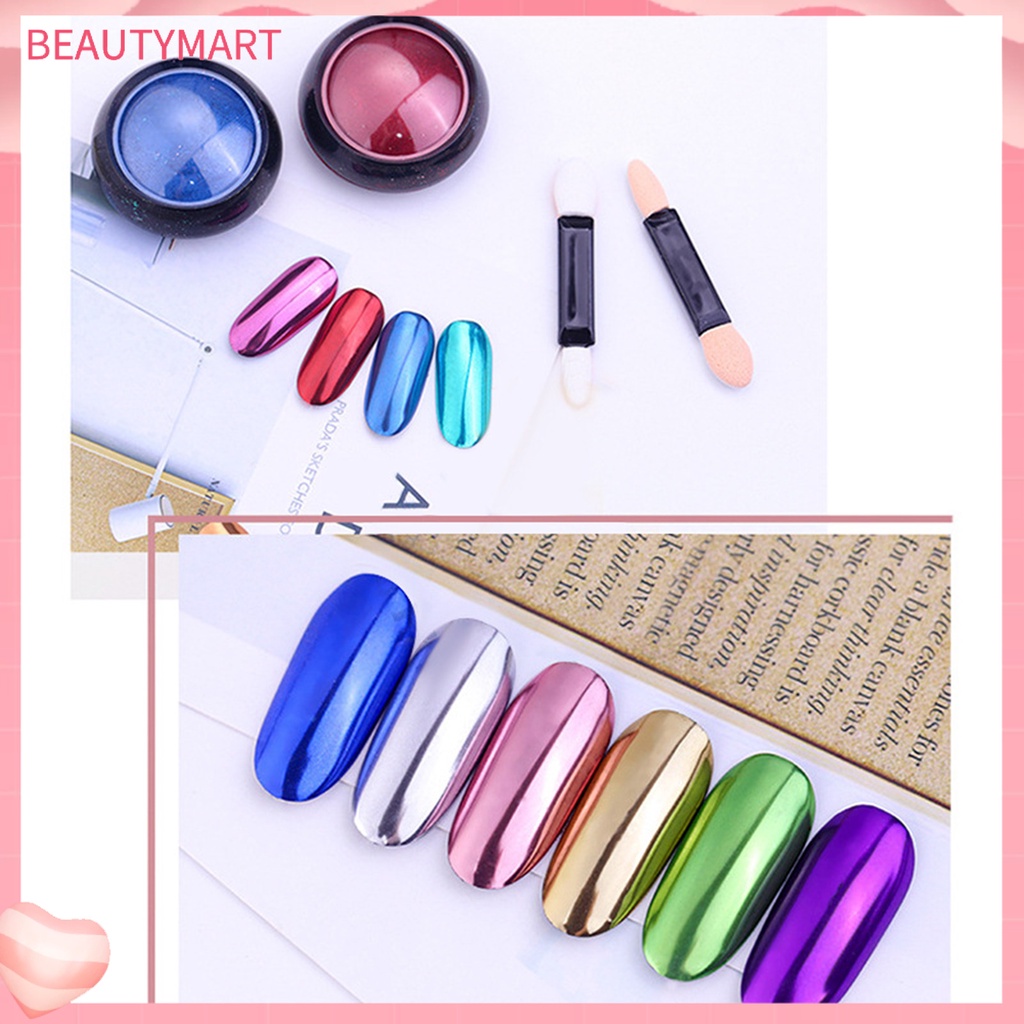 Hộp Bột Kim Tuyến Hiệu Ứng Chrome Tráng Gương Phủi Bụi Làm Móng Nghệ Thuật Thời Trang Cho Nữ [beautymart]