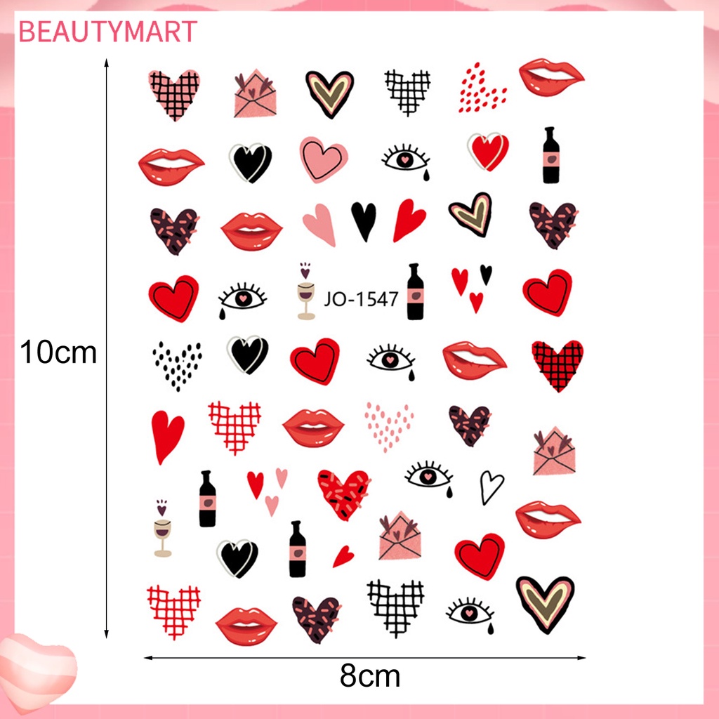 Miếng Dán Móng Tay Hiệu Ứng 3D Không Phai Tự Dính Hình Hoa Lãng Mạn Cho Nữ