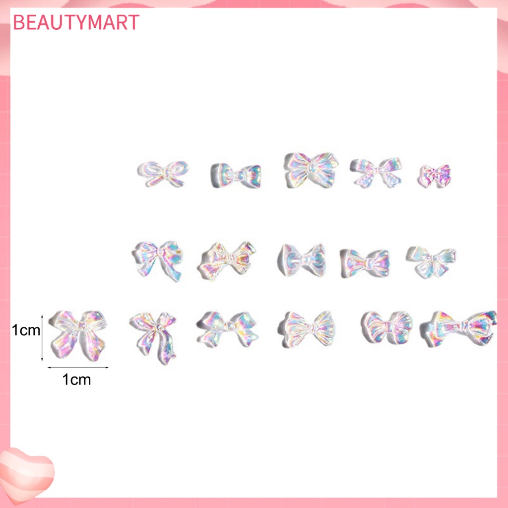 Set 50 Phụ Kiện Trang Trí Móng Nghệ Thuật 3D Hình Nơ Màu Aurora