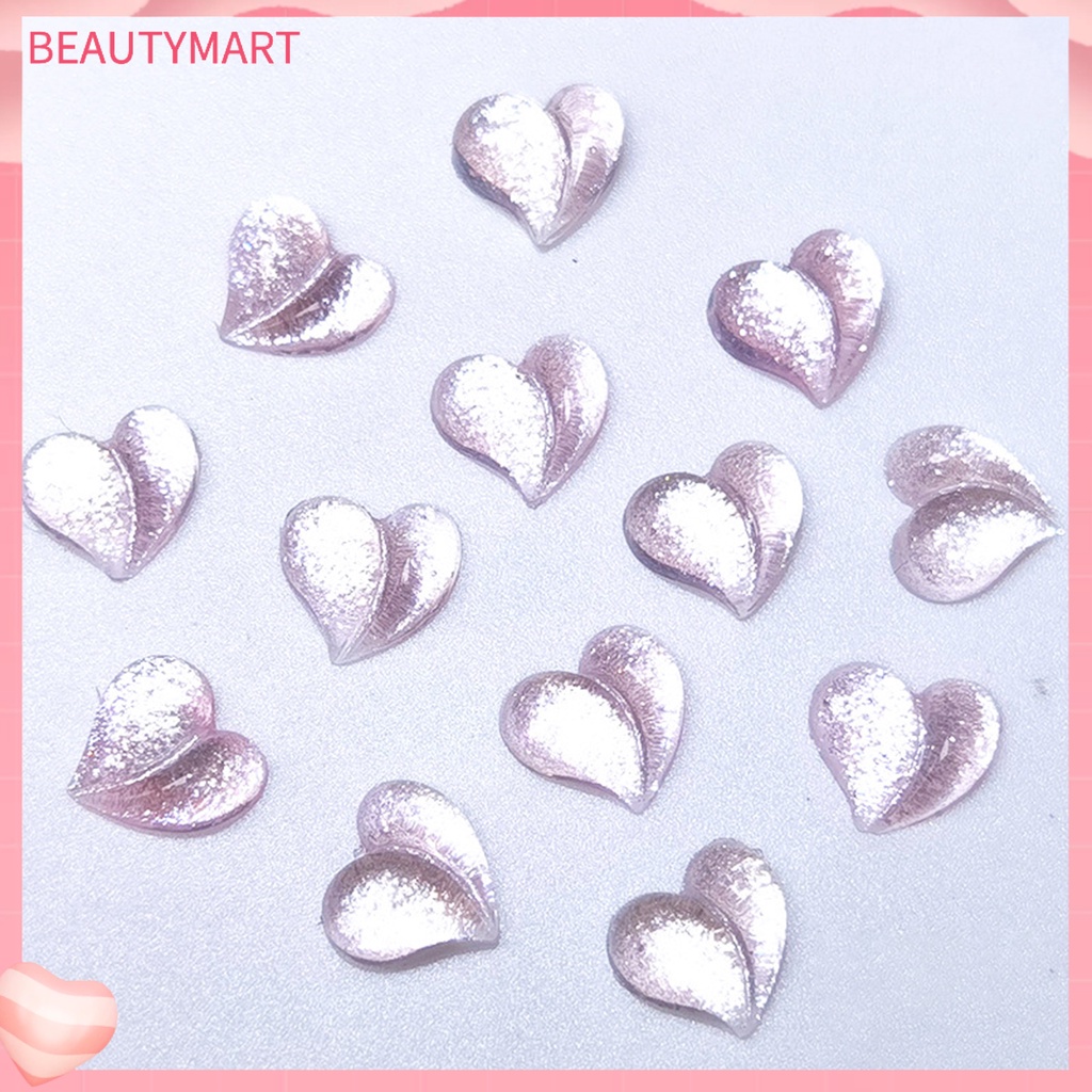 Bộ 50 Phụ Kiện Trang Trí Móng Tay Hình Trái Tim 3D Xinh Xắn
