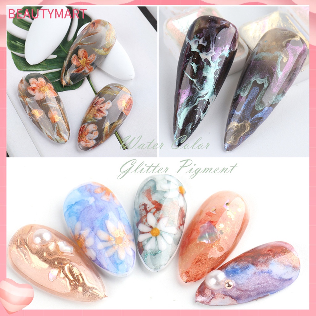 Bộ Màu Nước Kim Tuyến Lấp Lánh Lâu Trôi Dùng Trang Trí Móng Tay Nghệ Thuật DIY