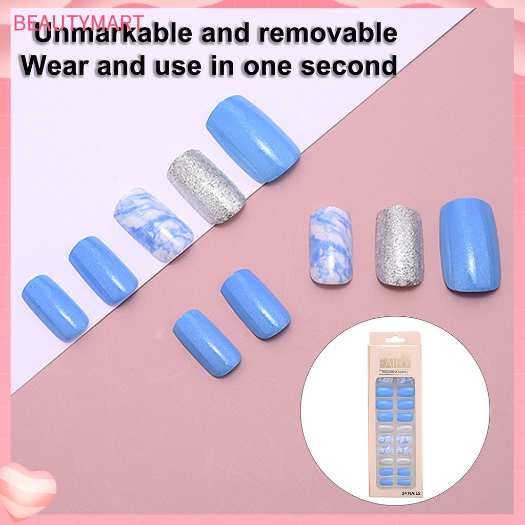 1 Hộp Móng Tay Giả Lấp Lánh Lâu Trôi Không Mùi Cho Salon