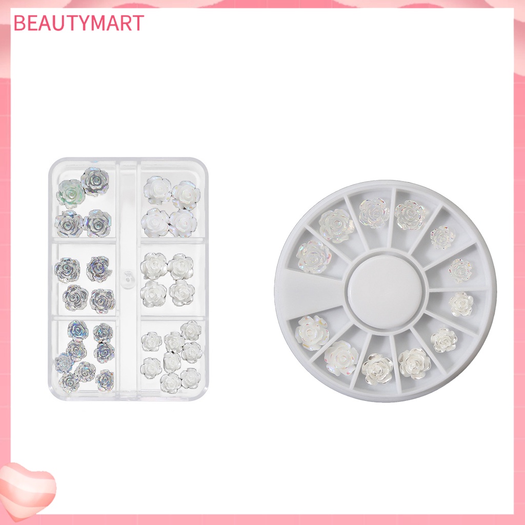1 Hộp Phụ Kiện Hoa Mini Lấp Lánh Trang Trí Móng Tay Không Phai Màu Cho Nữ