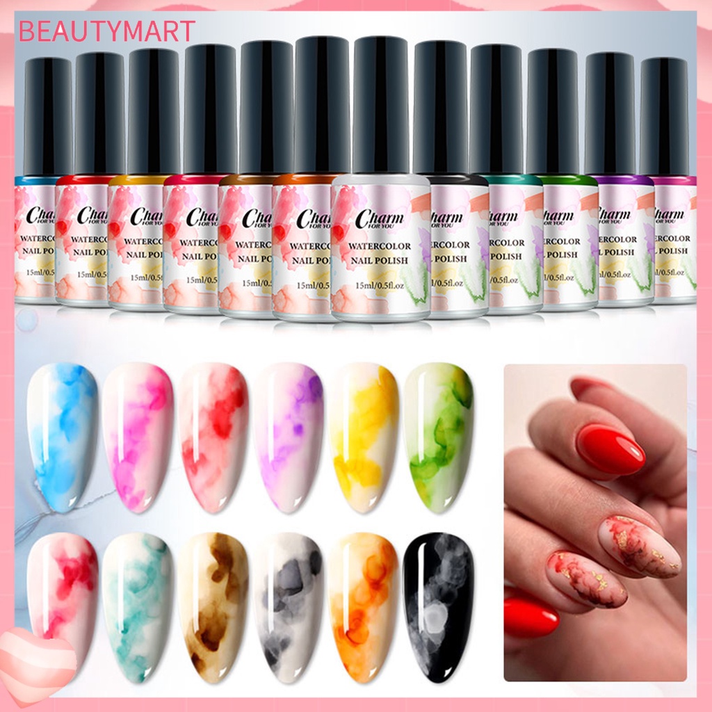 Sơn Móng Tay Dạng Lỏng 15ml Khô Nhanh Không Tẩy Rửa Hiệu Ứng Gradient Bằng Nhựa Resin