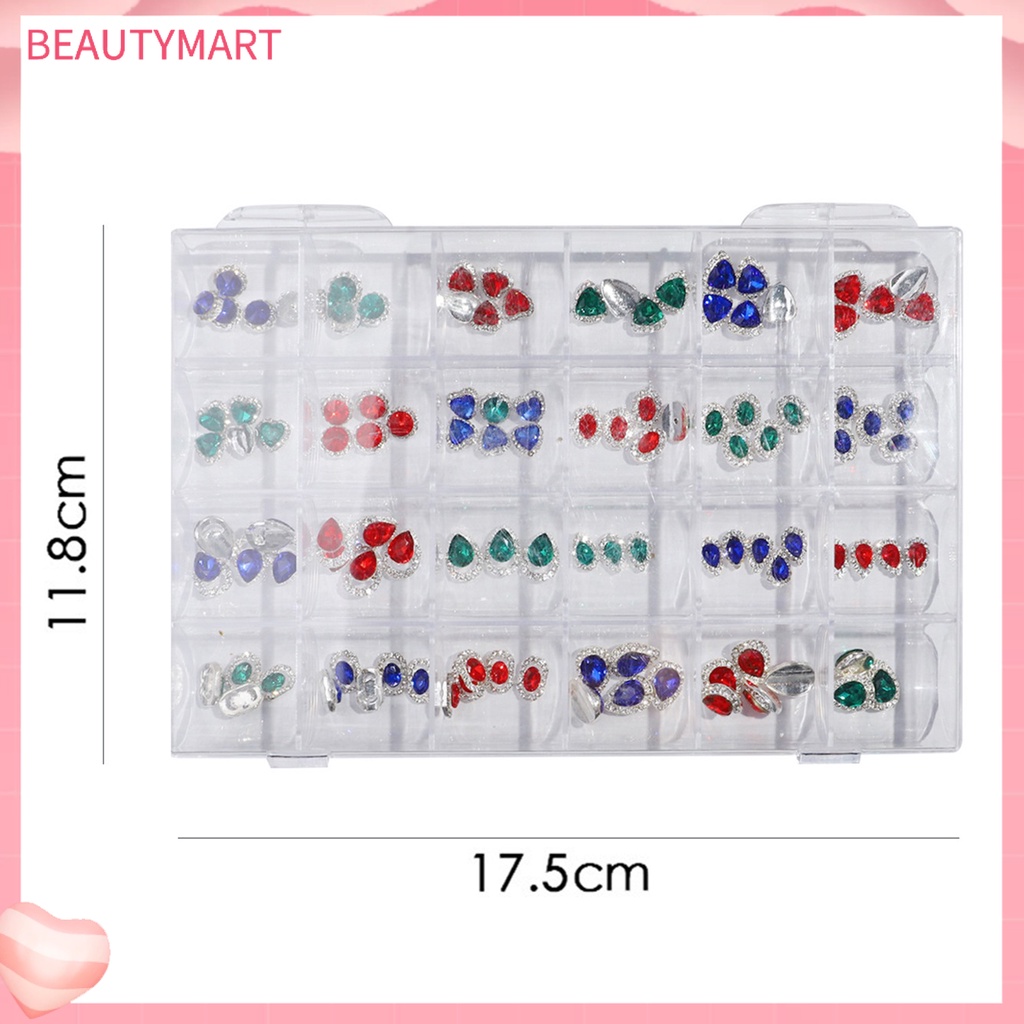 1 Hộp Đá Pha Lê Hình Trái Tim Nhiều Màu Đa Năng Trang Trí Móng Tay Nghệ Thuật Thời Trang DIY