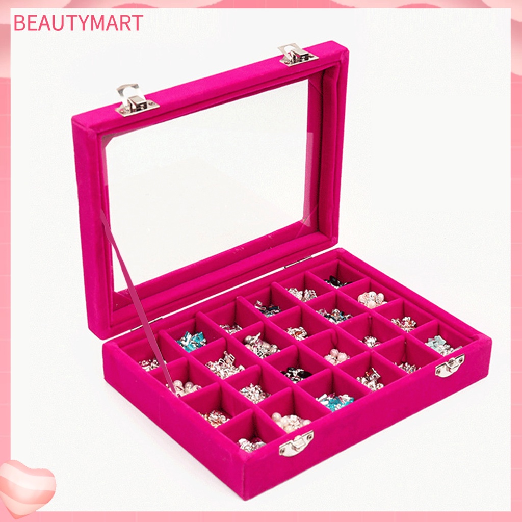 [beautymart] Hộp Đựng Trang Sức Bằng Acrylic Trong Suốt Sức Chứa Lớn Có Nắp Siêu Bền Tiết Kiệm Không Gian