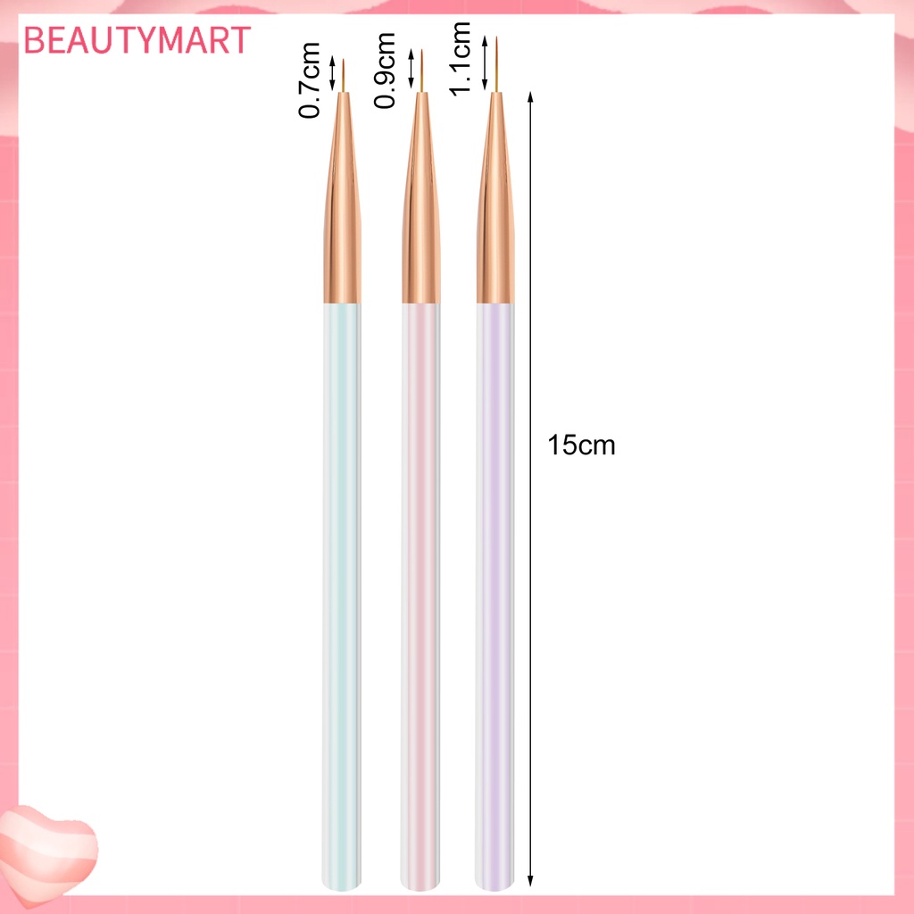 Set 3 Bút Vẽ Móng Tay Làm Đẹp Chống Rỉ Sét Bằng ABS