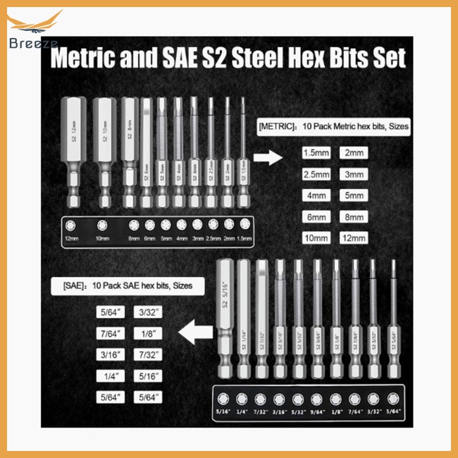 Bộ 20 Mũi Khoan Từ Tính 1 / 4 "Độ Chính Xác Cao