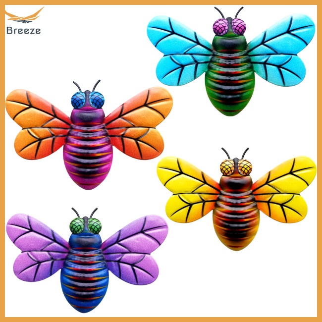 Set 4 Phụ Kiện Treo Tường Trang Trí Hình Con Ruồi 3d Trọng Lượng Nhẹ Dành Cho Vườn Nhà