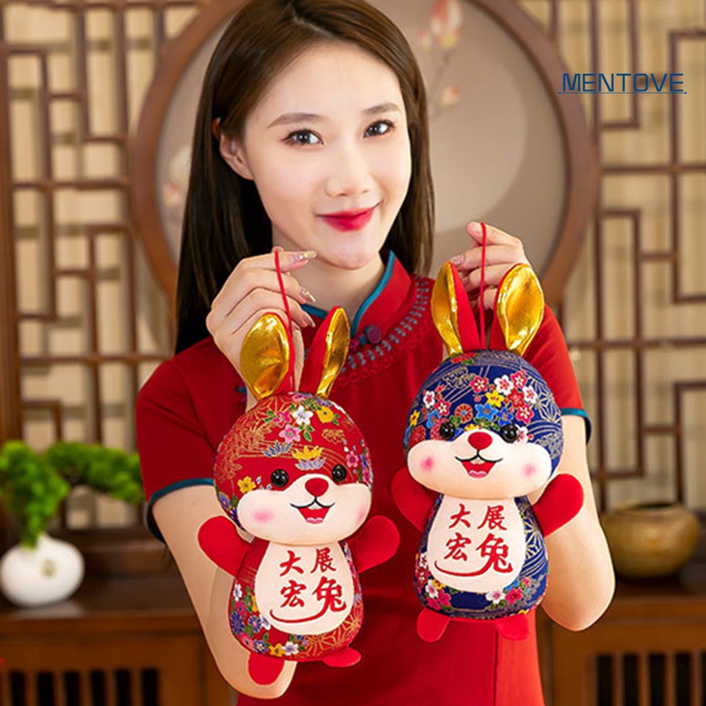 Búp Bê Nhồi Bông Hình Thỏ 3D Mềm Mại Phong Cách Trung Hoa 2023