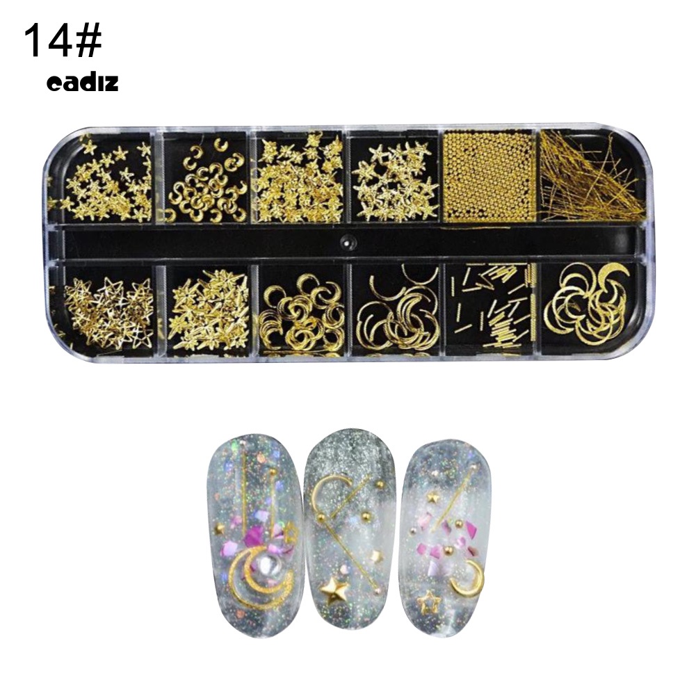 Hộp 12 Ngăn Đựng Phụ Kiện Trang Trí Móng Tay Nghệ Thuật