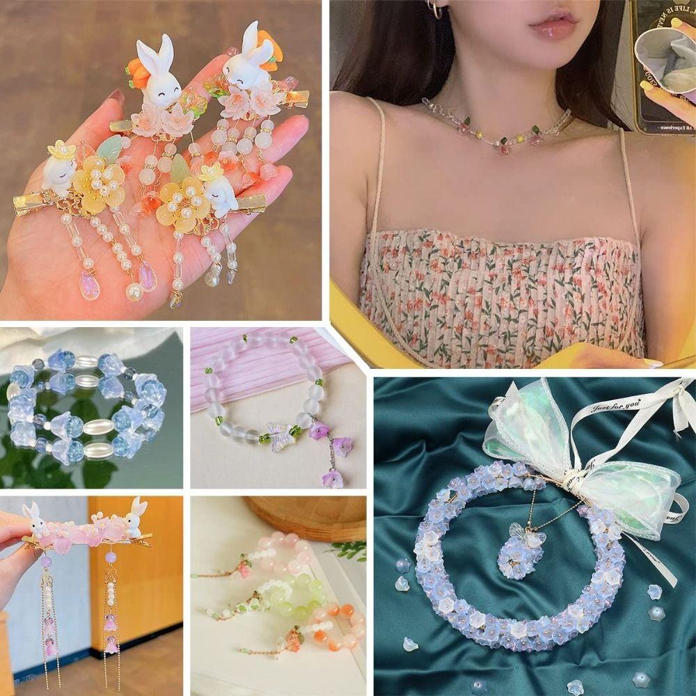 Set 100 Hạt Thủy Tinh 12x7mm Nhiều Màu Sắc Dùng Làm Trang Sức Thủ Công