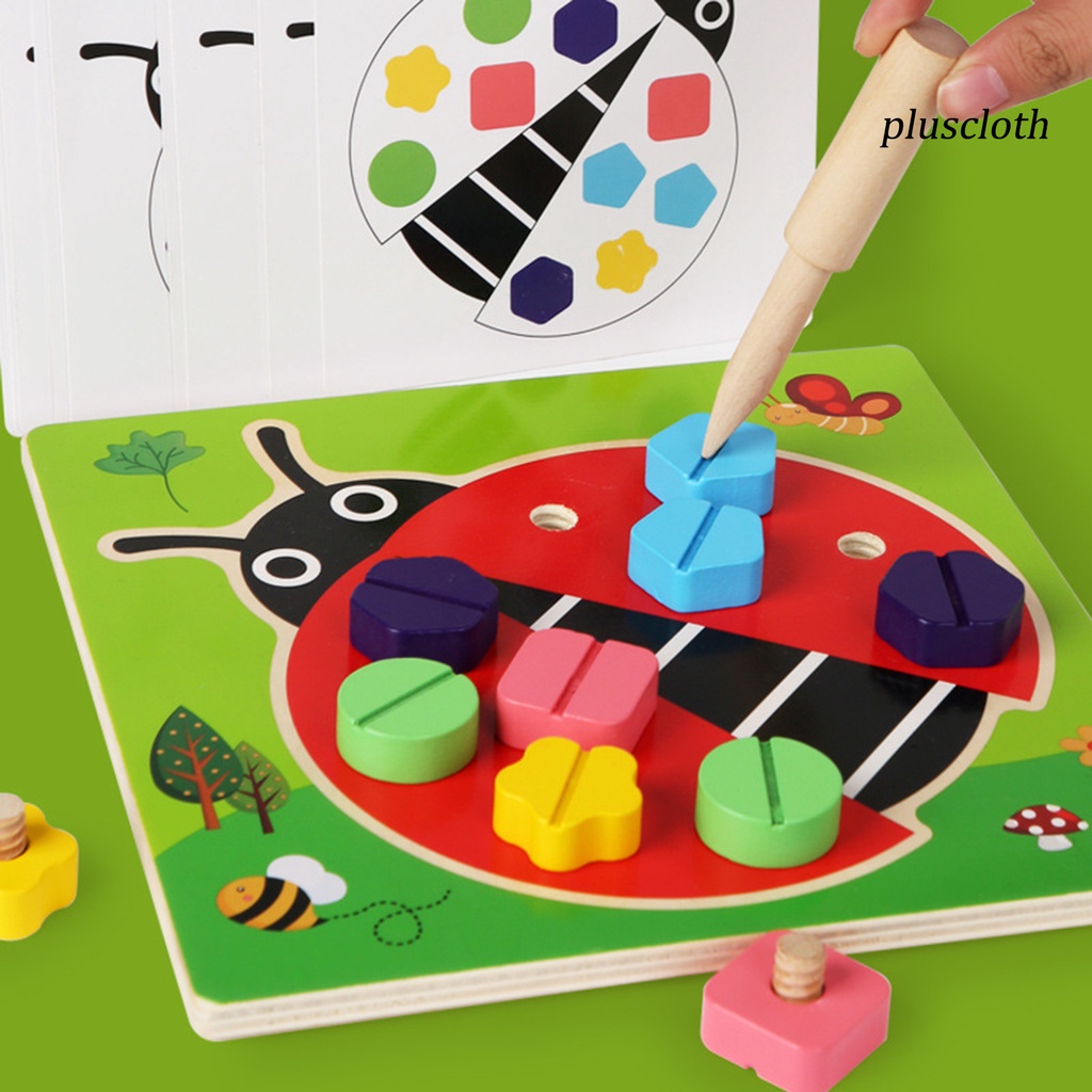 1 Cặp Đai Ốc Giải Trí Viền Mịn Kèm Đĩa Lót Bằng Gỗ Dành Cho Trẻ Em