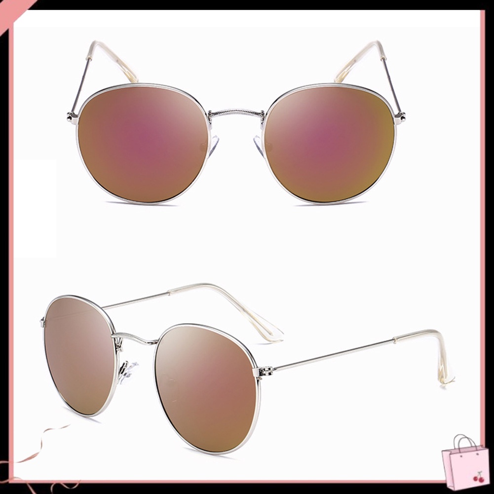 Kính Mát Tròng Tráng Gương Chống Tia UV400 Phong Cách Vintage