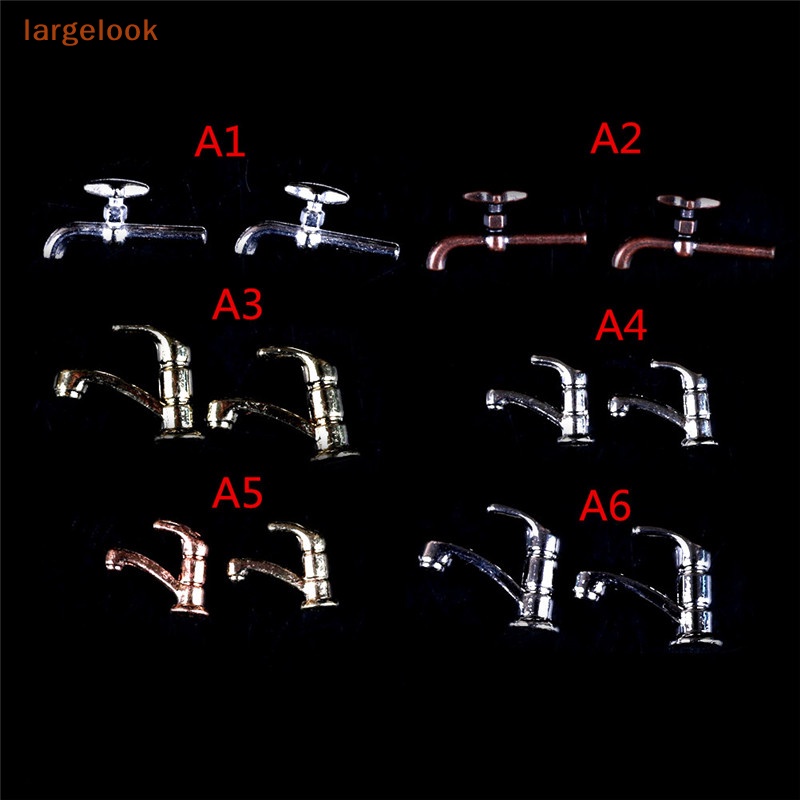 Bộ 2 Vòi Nước Bằng Hợp Kim Tỉ Lệ 1: 12 Dùng Trang Trí Nhà Búp Bê