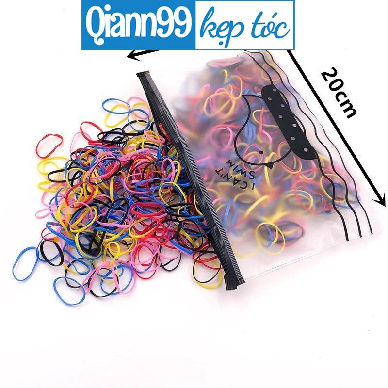 Set 100 dây buộc tóc thời trang bằng cao su dùng một lần dành cho bé gái