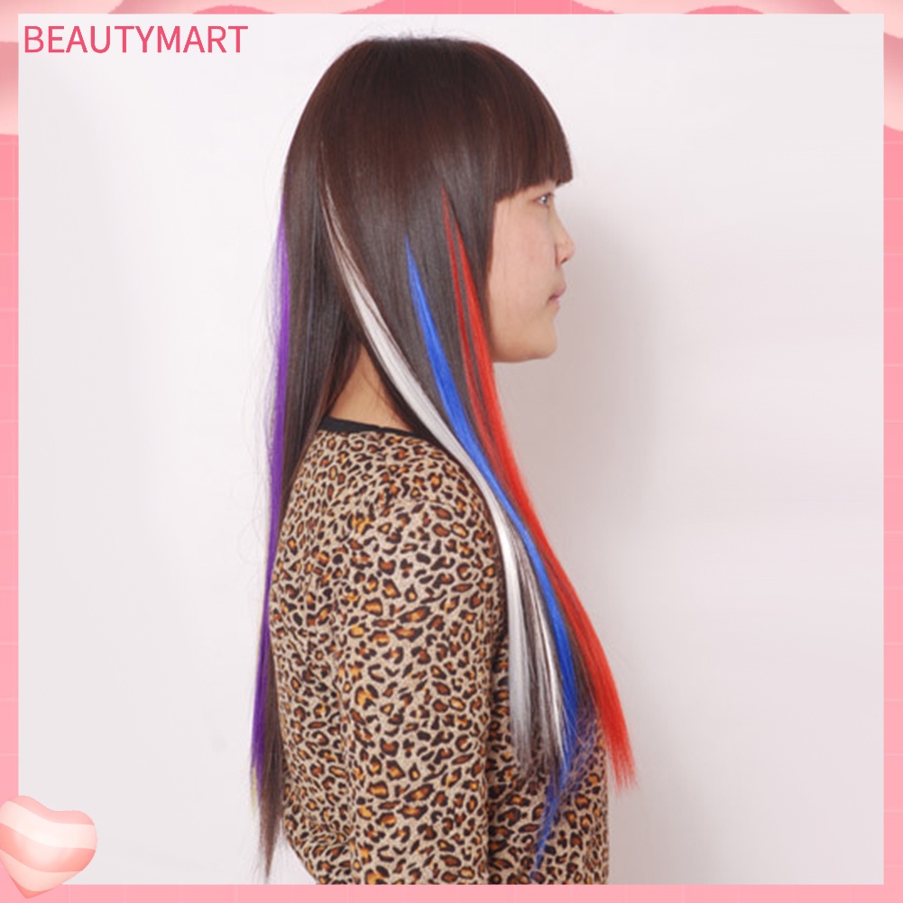 Tóc Giả Thẳng Dài Nhiều Màu Bằng Sợi Tổng Hợp Dành Cho Nữ