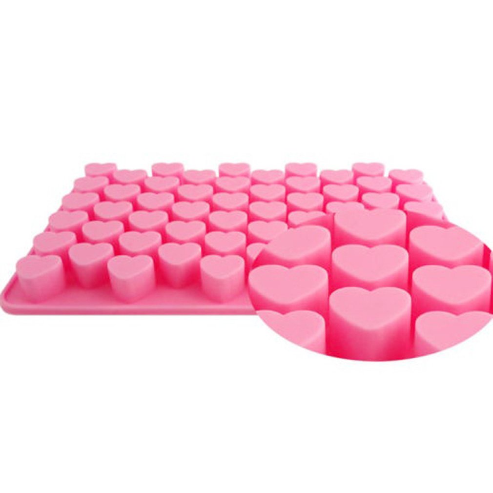 =Christmas=DIY 55 Holes Heart Shape Soft Silicone Cake Mold Chocolate Baking Mould