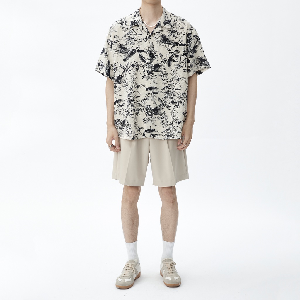 Áo Sơ Mi Lụa Lạnh Mỏng Cao Cấp Tay Ngắn Dáng Rộng Phong Cách Nhật Bản Thời Trang Mùa Hè Mới Cho Nam