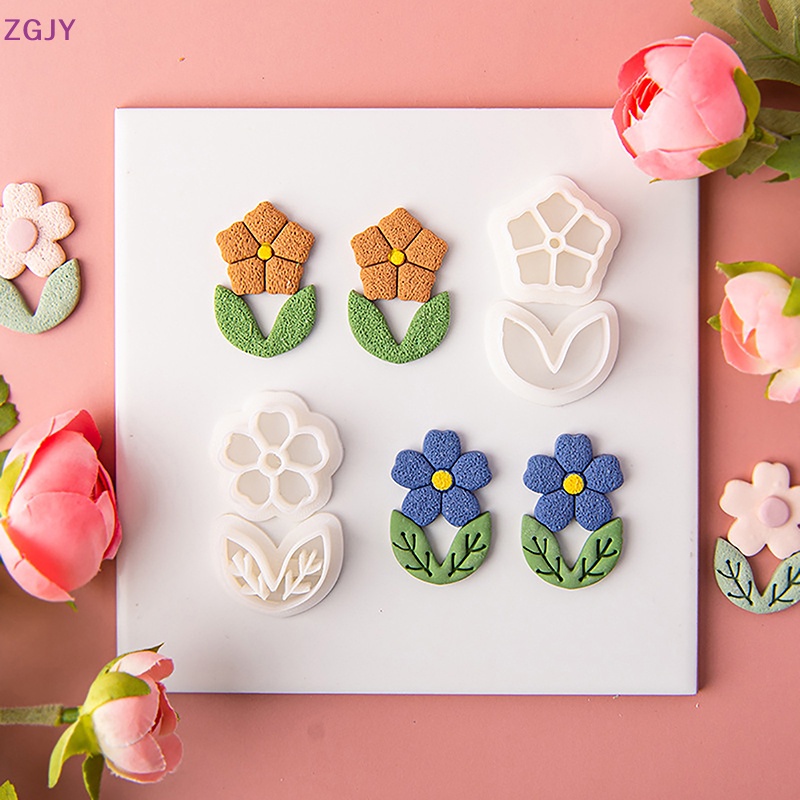 Khuôn Làm Bông Tai Bằng Đất Sét Polymer Hình Hoa Sen Phong Cách Bohemian Mới