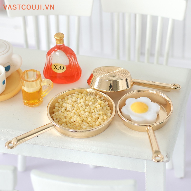 Bộ Chảo Chiên Trứng Bằng Kim Loại Tỉ Lệ 1 / 12 Trang Trí Nhà Búp Bê