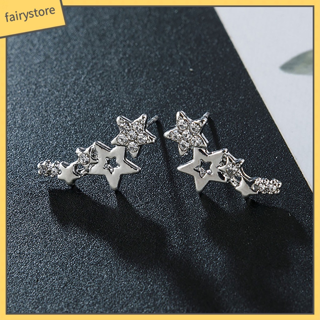 1 Đôi Bông Tai Hình Ngôi Sao Đính Đá Lấp Lánh Dành Cho Nữ
