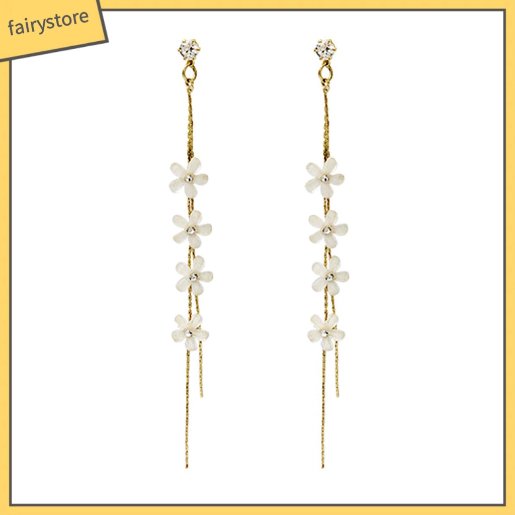 1 Đôi Bông Tai Hình Hoa Đính Đá Lấp Lánh Thời Trang