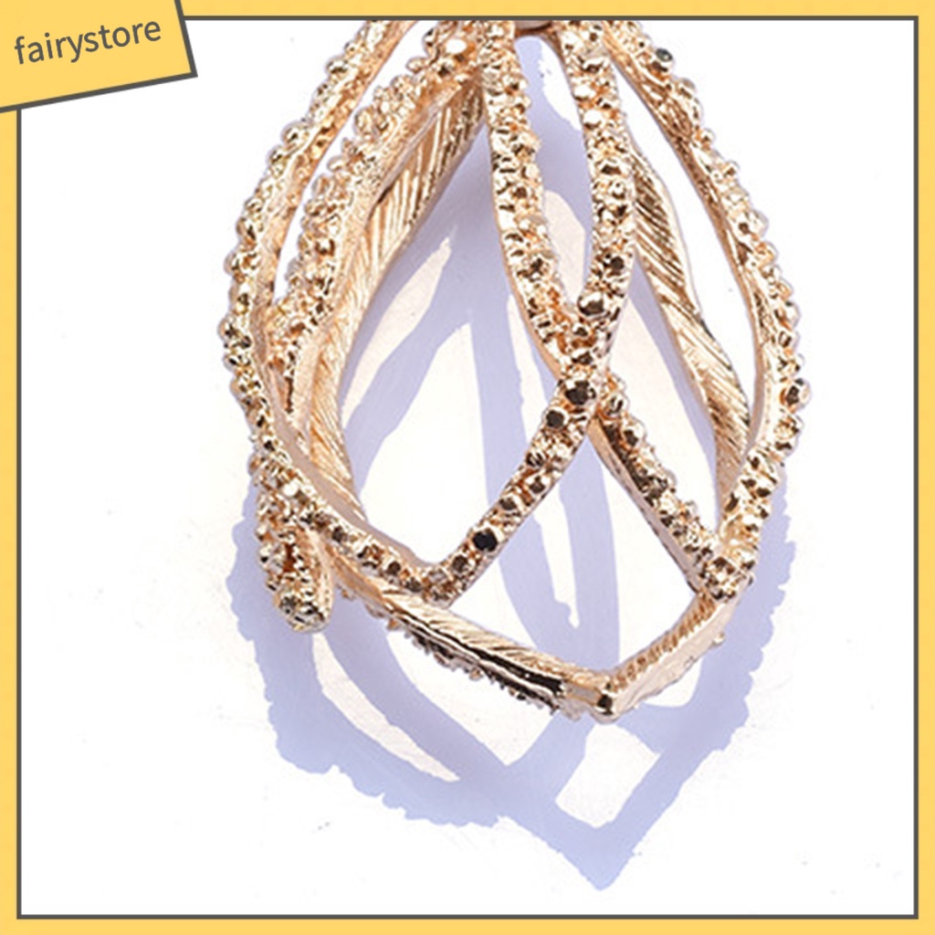 1 Đôi Bông Tai Kim Loại Hình Hoa Phong Cách Vintage Dành Cho Nữ