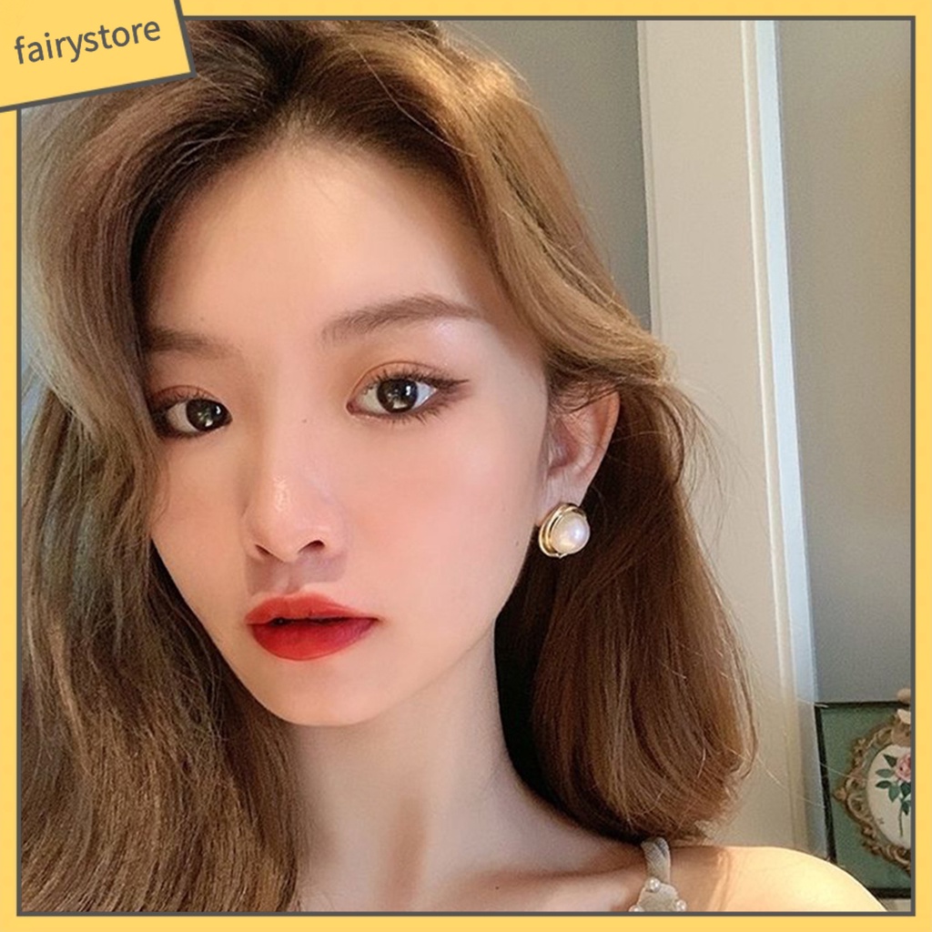 1 Đôi Bông Tai Ngọc Trai Giả Mạ Điện Phong Cách Hàn Quốc