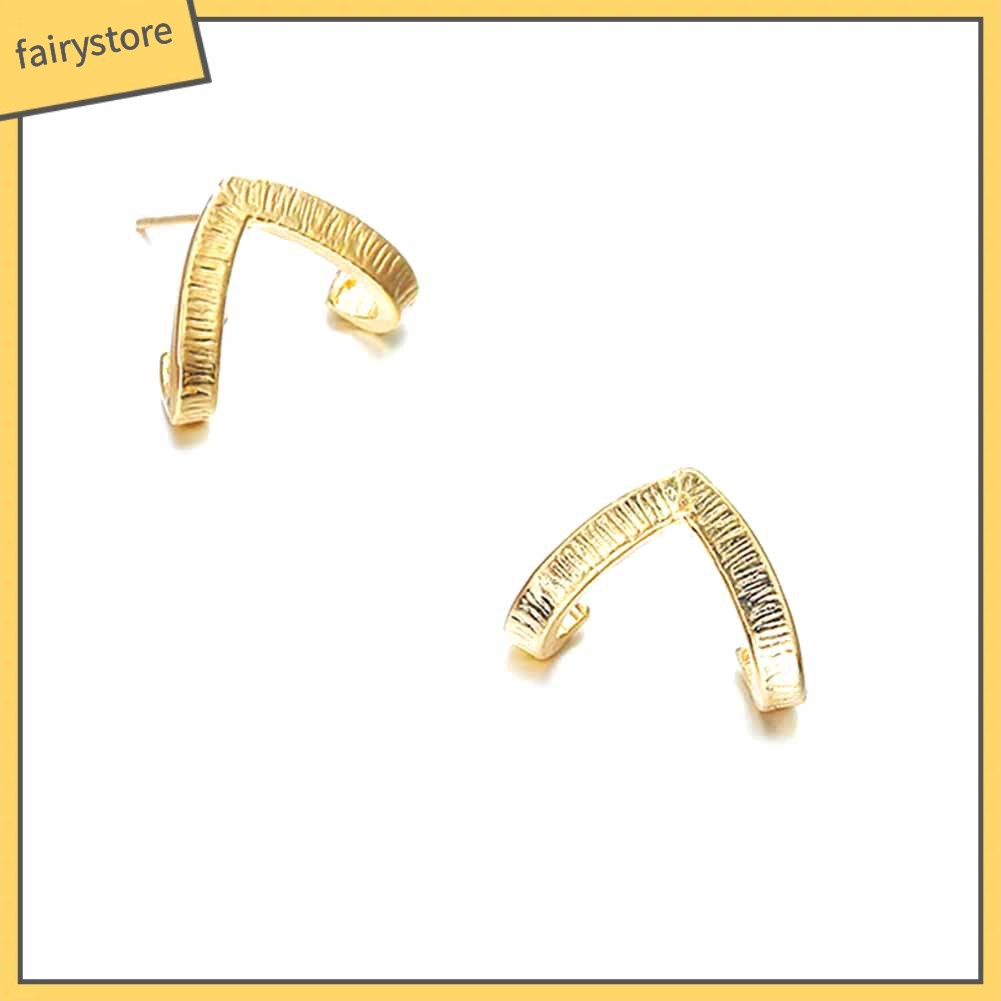 Khuyên Tai Hình Chữ V Phong Cách Tối Giản Dành Cho Nữ