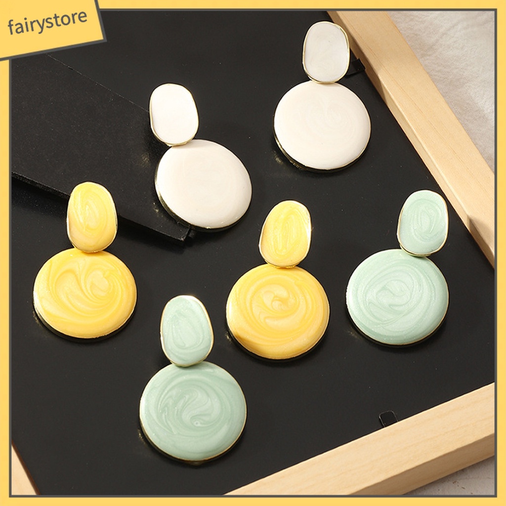 1 Đôi Bông Tai Hình Học Tua Rua Gọn Nhẹ Không Phai Màu Thời Trang Dự Tiệc