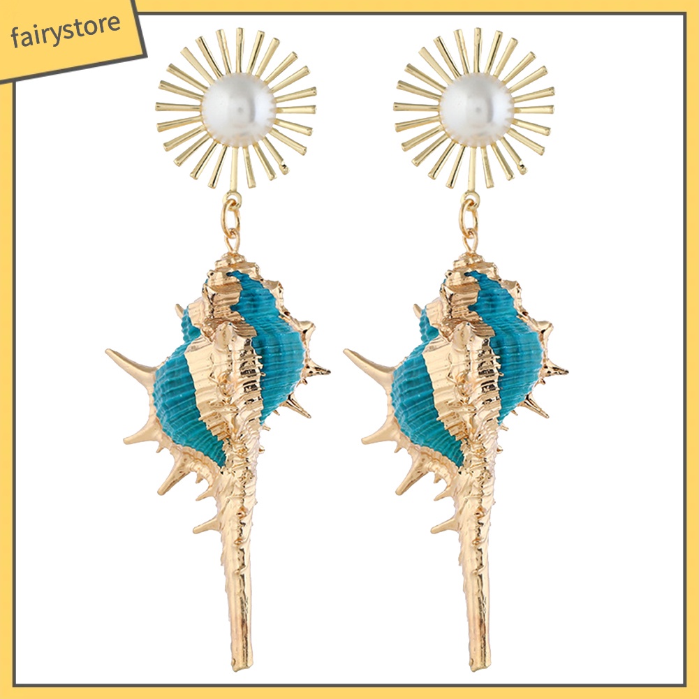 [FRO] Bông Tai Đính Ngọc Trai Giả Phong Cách Bohemian Đi Biển Cho Nữ