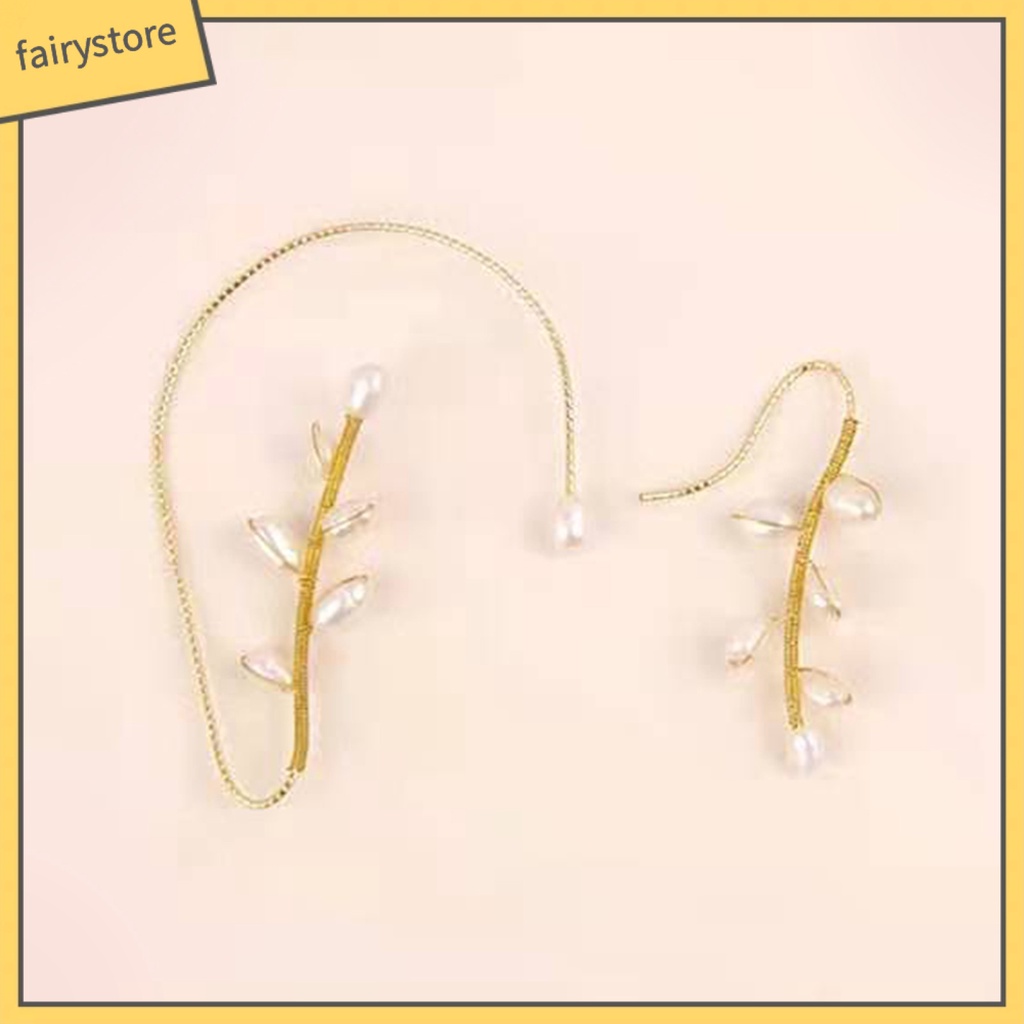 1 Khuyên Kẹp Vành Tai Đính Đá / Ngọc Trai Nhân Tạo Hình Bông Hoa Thời Trang