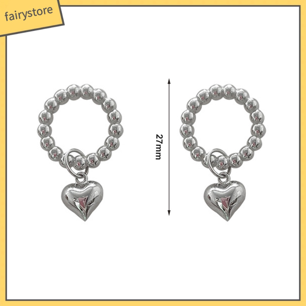 1 Đôi Bông Tai Hình Trái Tim Bề Mặt Mịn Phong Cách Hàn Quốc Dành Cho Nữ