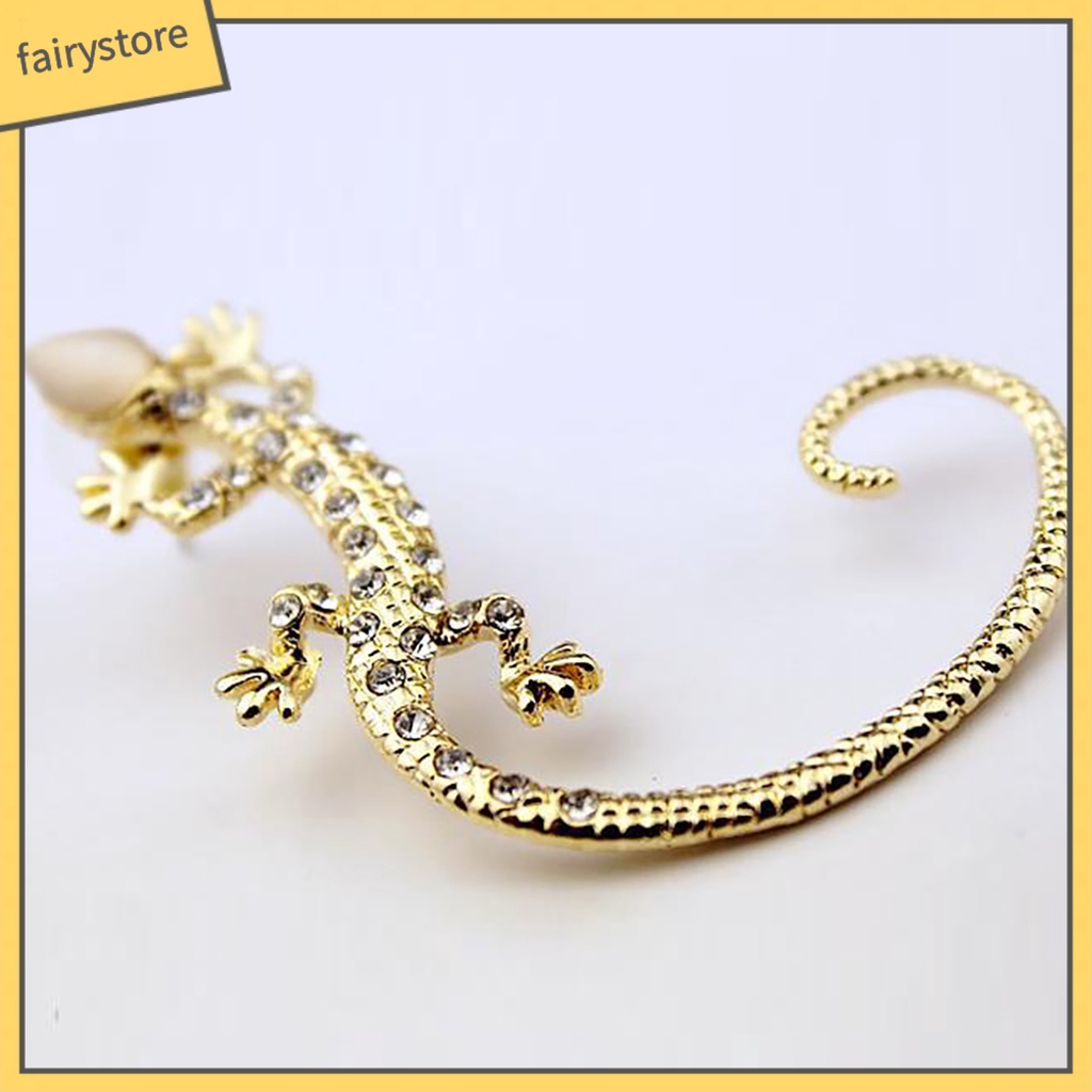 1 Khuyên Vành Tai Hình Thằn Lằn Đính Đá Thời Trang Cho Nữ