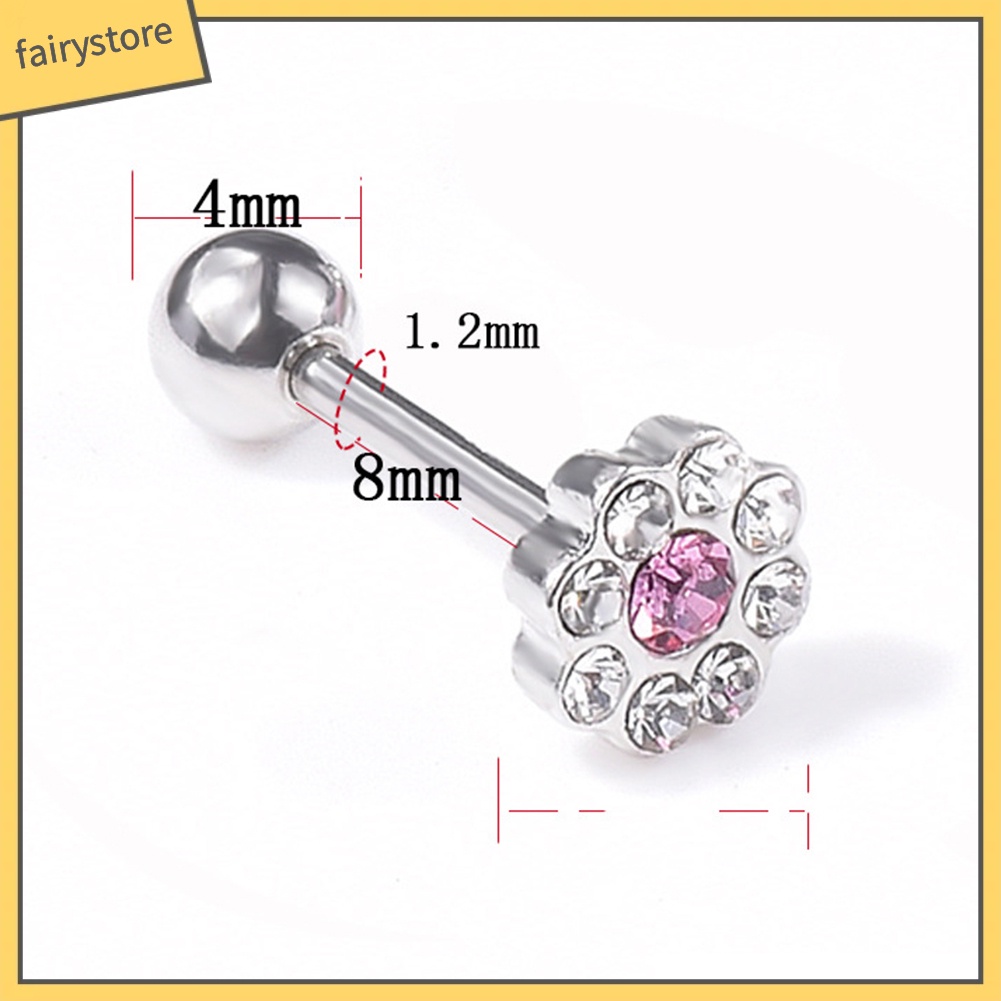 1 Khuyên Tai Hình Hoa Đính Đá Zircon Thời Trang Cho Nữ