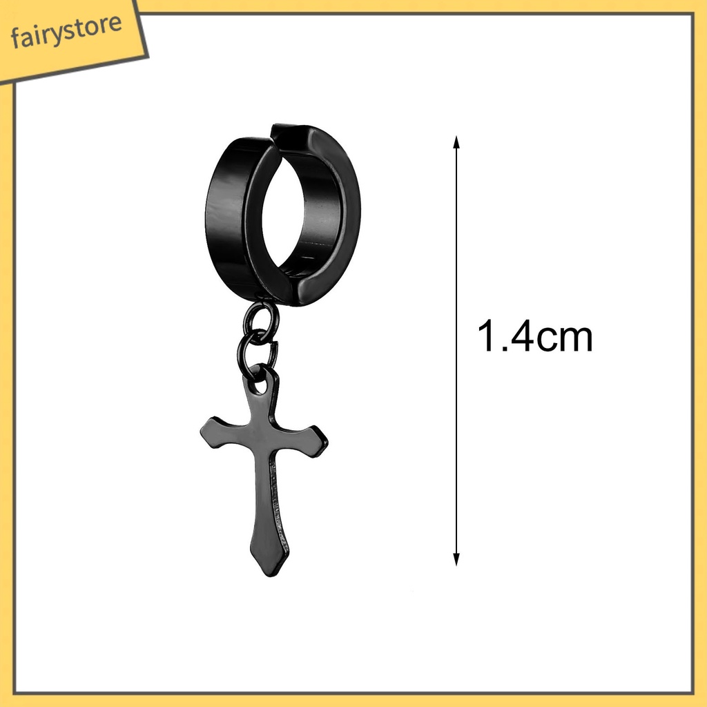 1 Đôi Bông Tai Hình Chữ Thập Phong Cách Hip Hop Đơn Giản Dành Cho Nam Nữ