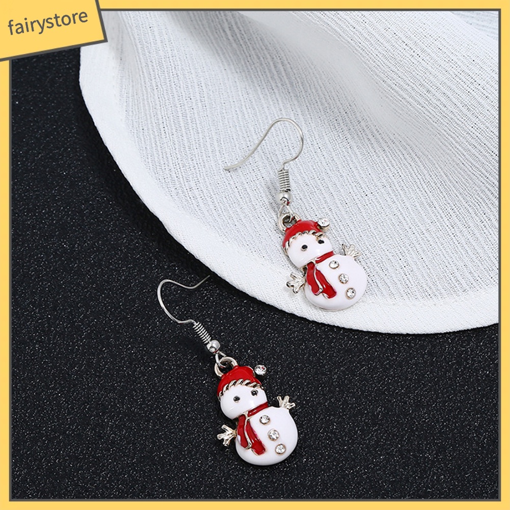 Bông Tai Dáng Dài Hình Người Tuyết Dễ Thương Cho Nữ