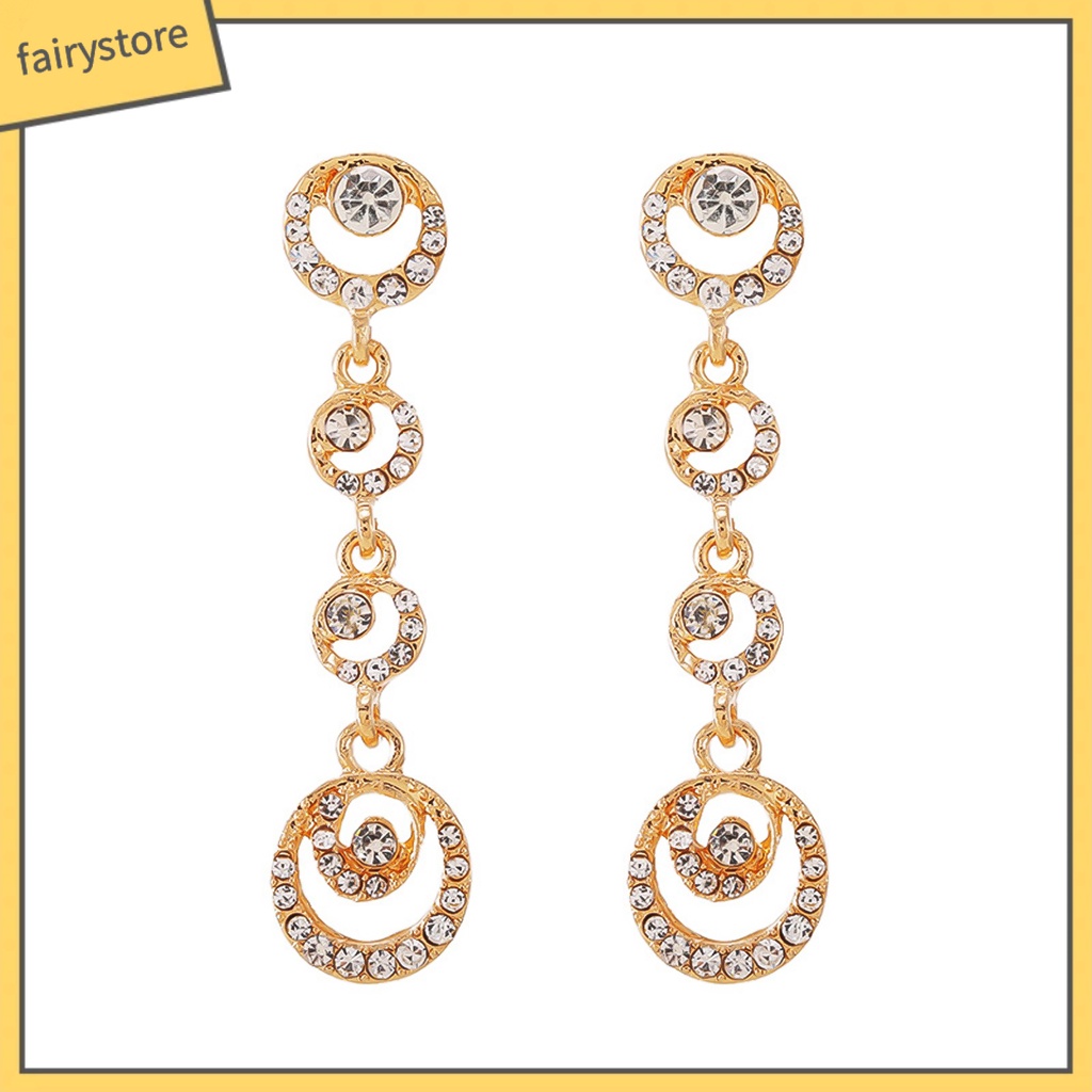 Bông Tai Tròn Đính Đá Lấp Lánh Dành Cho Nữ