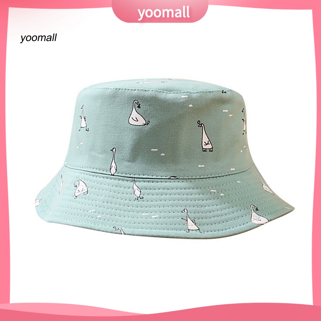 Mũ Tai Bèo Chống Nắng Hai Mặt In Họa Tiết Hoạt Hình Cho Nữ