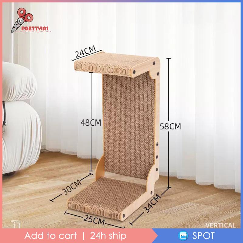 [Prettyia1] L Giấy Nhám Cào Móng Đứng Hình Chữ L Cho Mèo