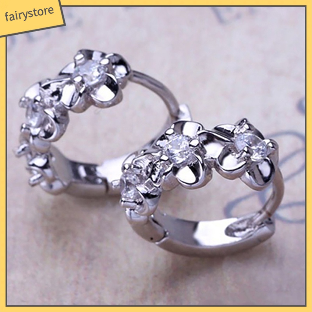 Khuyên Đeo Vành Tai Bằng Đồng Hình Hoa Trà Quyến Rũ Thời Trang Cho Nữ