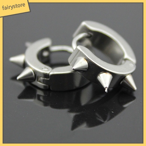 Bông Tai Tròn Bằng Thép Không Gỉ Phong Cách Gothic Thời Trang Dành Cho Nam Và Nữ