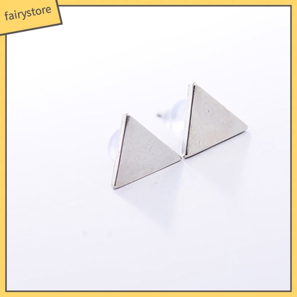 1 Đôi Bông Tai Hình Tam Giác Bằng Hợp Kim Phong Cách Punk Thời Trang