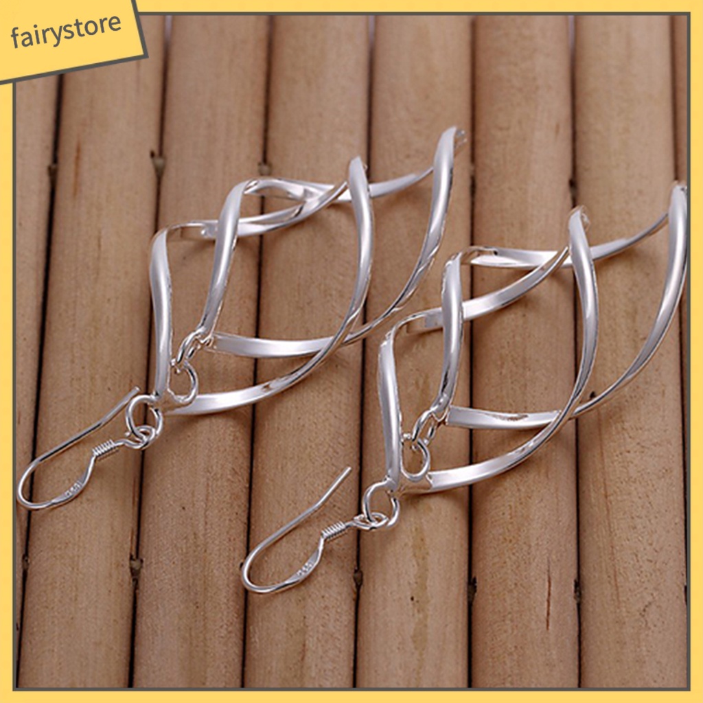 Bông Tai Mạ Bạc Hình Xoắn Ốc Thời Trang Dành Cho Nữ